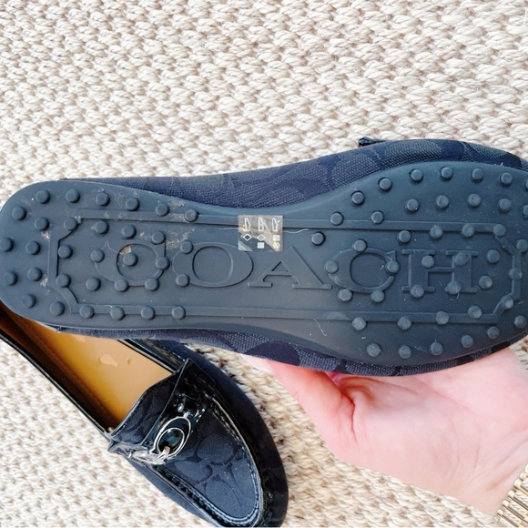 Coach New York Black Signature Print Fortunata Loafer Shoes Women SZ 8B - Picture 9 of 11